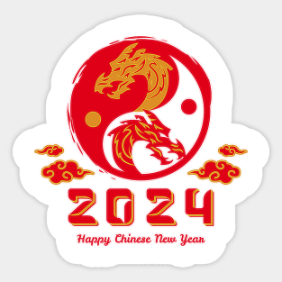 2024 Year of the Dragon, Hello 2024, New Years Eve Shirts, Chinese New Year 2024, Christmas Gifts 2023 Sticker